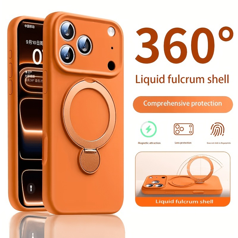 Liquid Silicone Magnetic Phone Case - جراب هاتف سيليكون سائل مع حامل