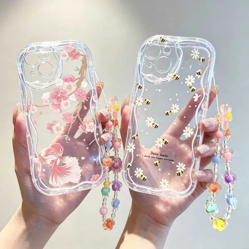 حافظة بحزام معصم بتصميم نحلة ز - مراجعة Cute Cartoon Wrist Strap Silicone Case وسعره