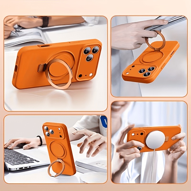 جراب هاتف سيليكون سائل مع حامل - مراجعة Liquid Silicone Magnetic Phone Case وسعره