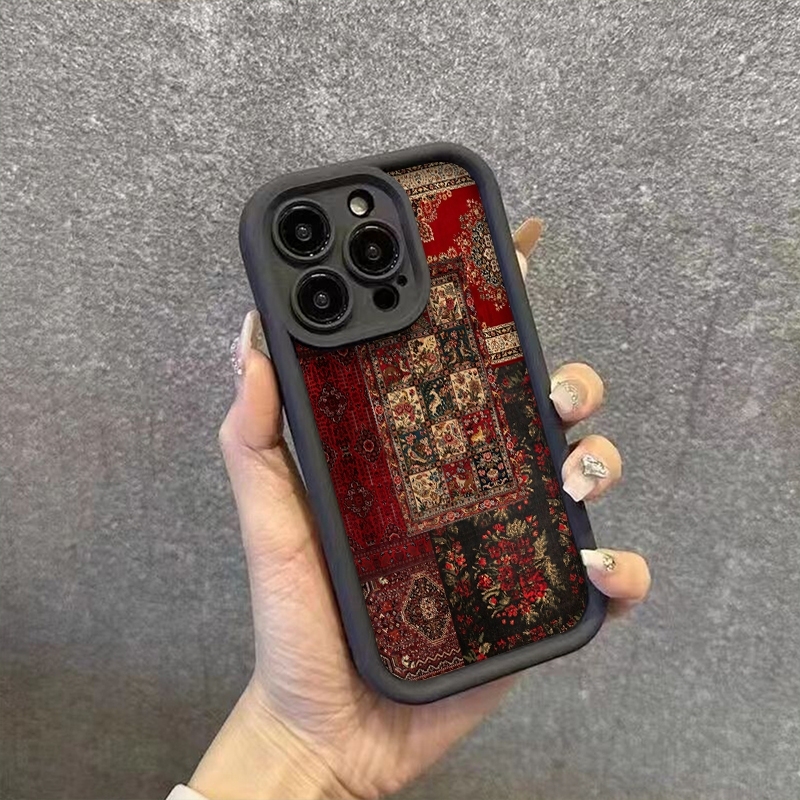 غطاء هاتف بنمط سجادة مُرَقَّعة - مراجعة Vintage Floral Pattern Soft Case وسعره