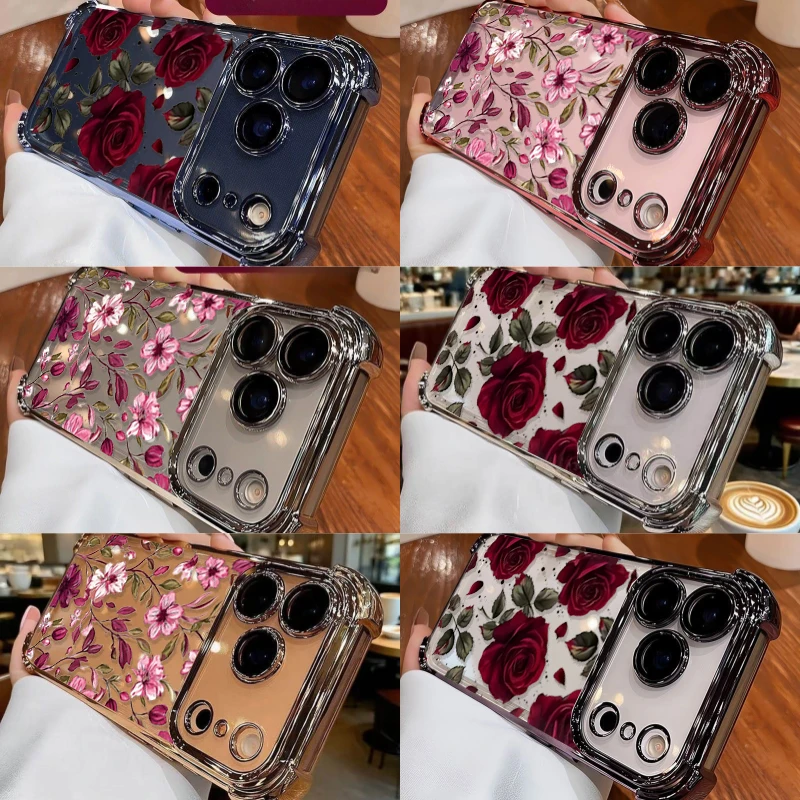 غطاء بتصميم زهور حمراء كلاسيكي - مراجعة Vintage Floral Pattern Soft Case وسعره